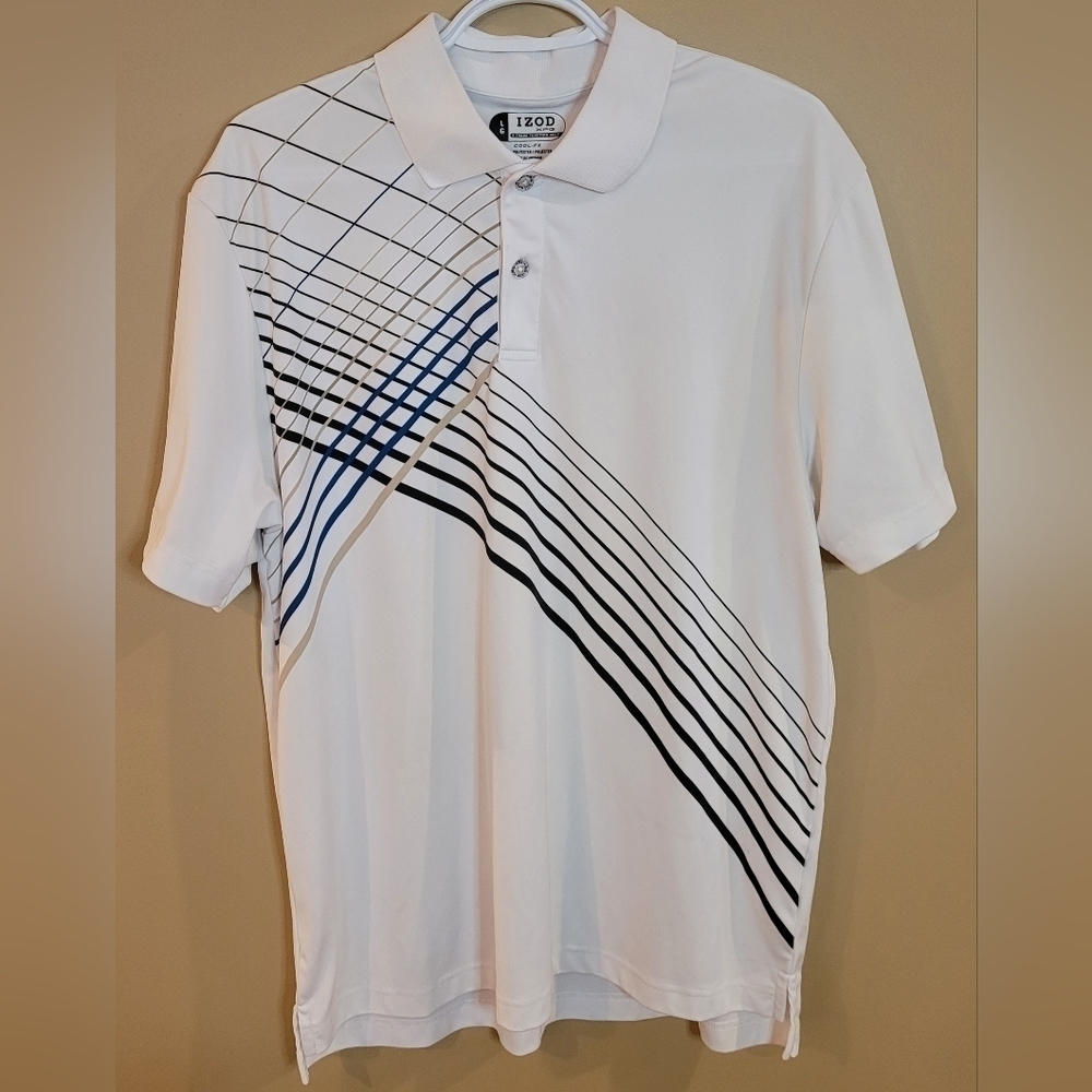 IZOD Men's Short Sleeved Polo Golf Shirt, Size Large